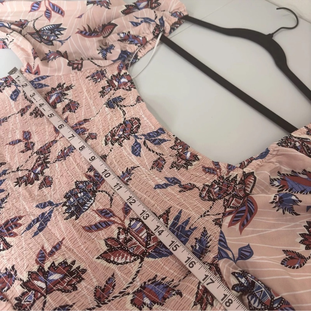Eloquii Elements Pink Floral Dress Sz 18-20 (2X) Midi Smocked Cottagecore - Picture 8 of 10